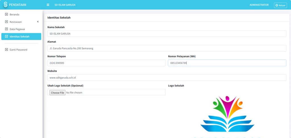 Screenshot input identitas siswa Modul Pendataan SIKOPIN