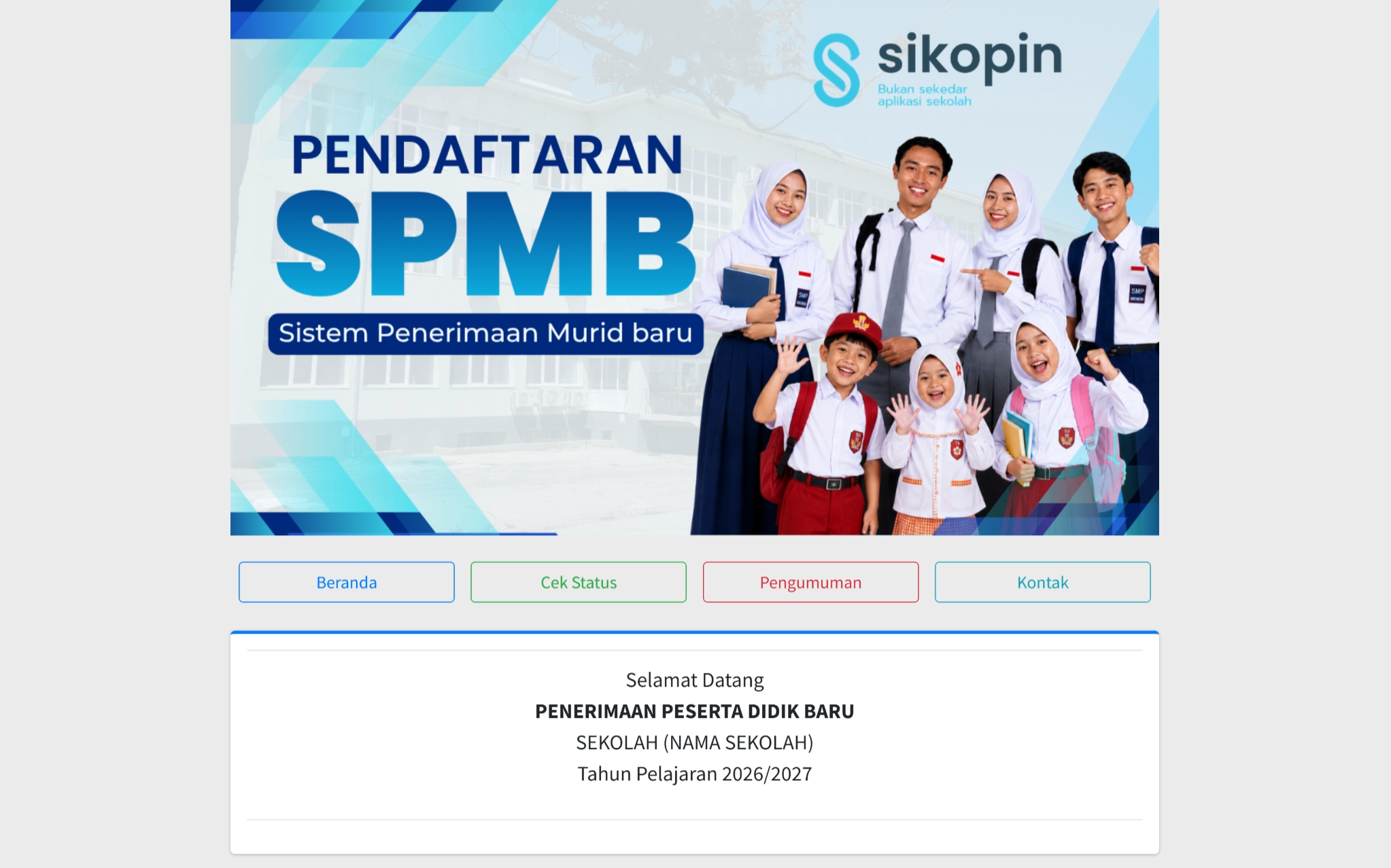 Screenshot Modul SPMB Online SIKOPIN