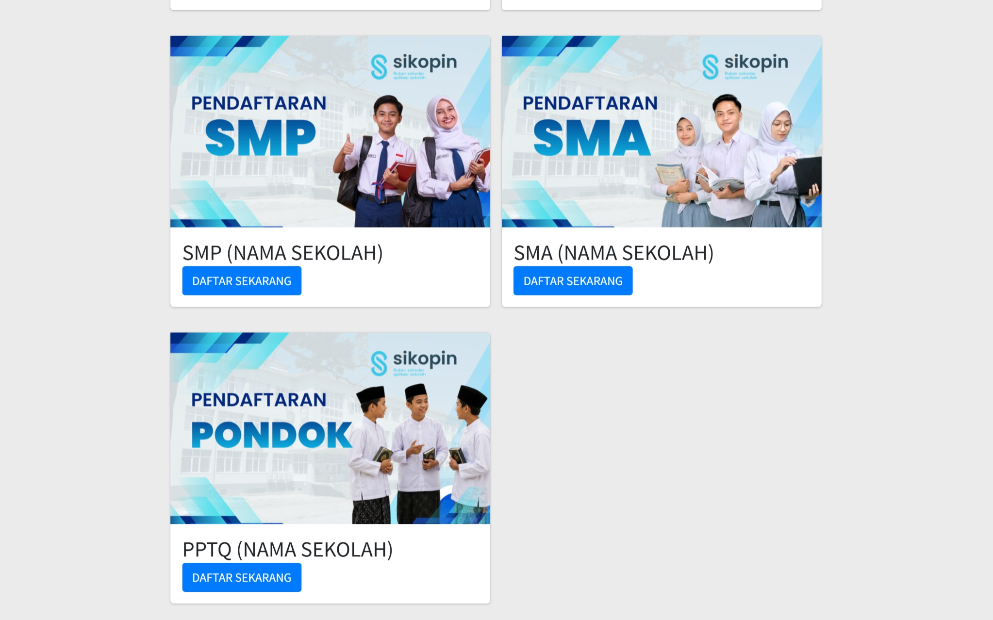 Screenshot Modul SPMB Online SIKOPIN